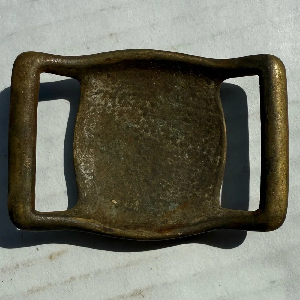 ANTIQUE EARLY BRASS CIVIL WAR ERA HEAVY BELT BUCKLE MILITARY ABOUT 3
